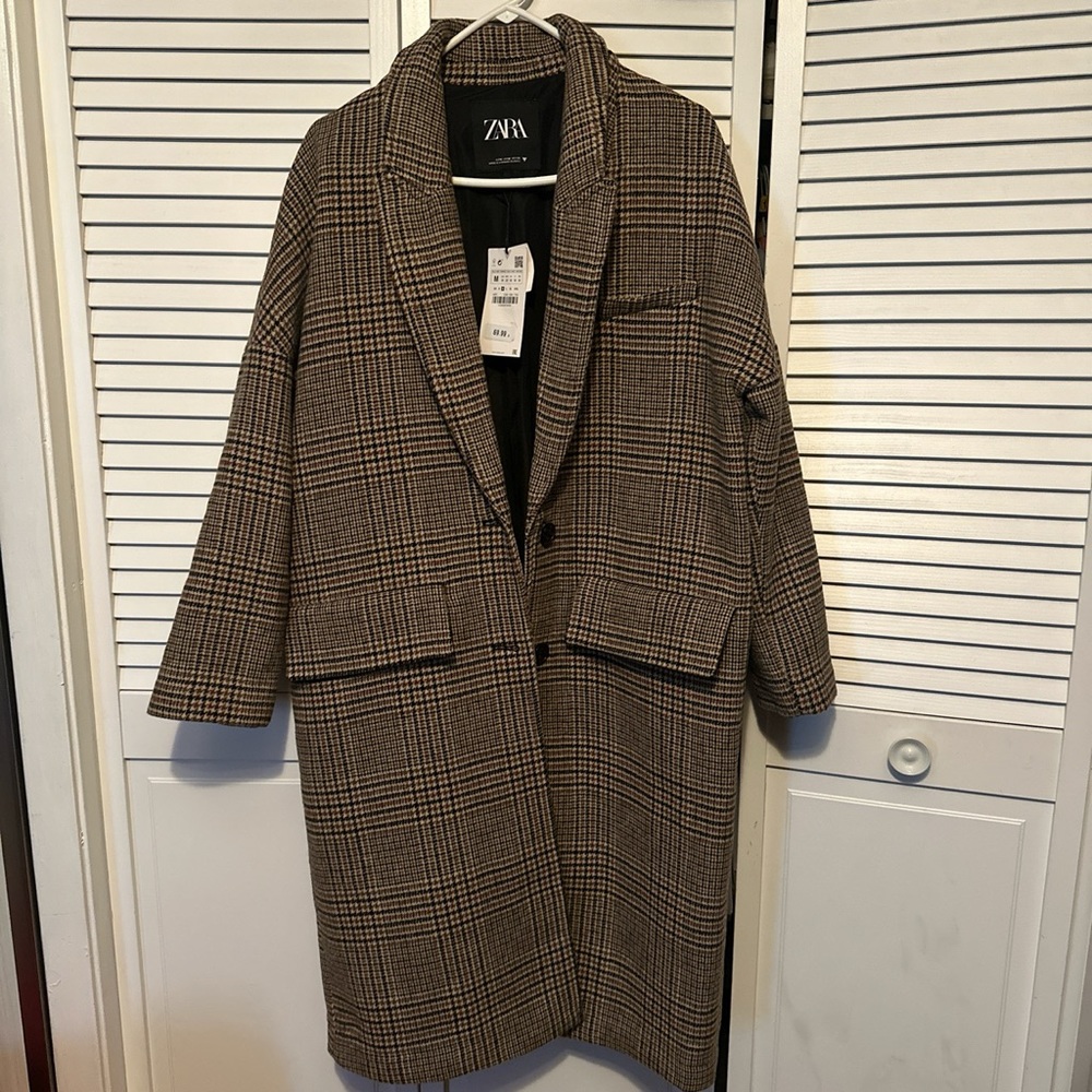 ZARA HOUNDSTOOTH COAT BRAND NEW WITH TAGS